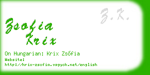 zsofia krix business card